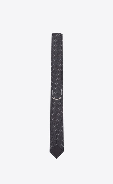 Tie in anthracite and black Y polka-dot jacquard